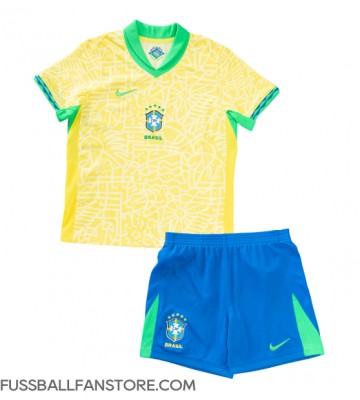 Brasilien Replik Heimtrikot Kinder Copa America 2024 Kurzarm (+ Kurze Hosen)